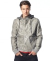 Take your city sleek style on the road with this moto-inspired pleather hoodie from INC International Concepts.