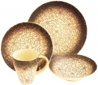 Euro Ceramica Scroll Dinner Set, 16-Piece Euro Ceramica Scroll Dinner Set, 16-Piece