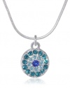 Nine West Good Fortune Silver-Tone and Blue Evil Eye Pendant Necklace, 18