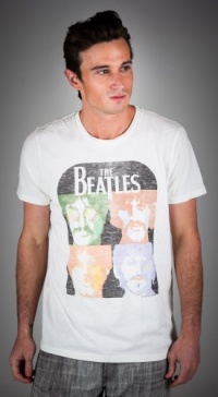 JUNK FOOD CLOTHING Men's The Beatles 4 Square Faces T-Shirt JUNK FOOD CLOTHING Men's The Beatles 4 Square Faces T-Shirt