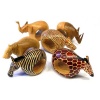 Mahogany Wood Animal Napkin Rings - Set of Six