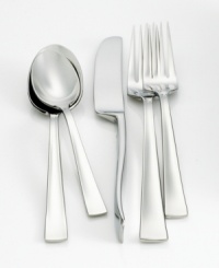 Clean lines, a pristine design and a standing knife with a concave handle make the Flat Iron 5-piece place settings perfect for any occasion. Clean lines, a pristine design and a standing knife with a concave handle make the Flat Iron 5-piece place settings perfect for any occasion.