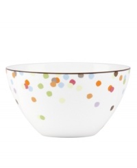 Have more fun at the table with the playful confetti pattern and sublime durability of this Market Street Green cereal bowl by kate spade. Have more fun at the table with the playful confetti pattern and sublime durability of this Market Street Green cereal bowl by kate spade.