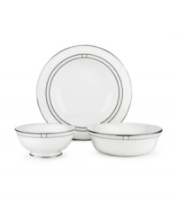 Leave it to kate spade to improve the traditional china pattern. Reminiscent of seed pearls, her signature monogram lends a lustrous accent to the Noel Alabaster all-purpose bowl (shown left). Leave it to kate spade to improve the traditional china pattern. Reminiscent of seed pearls, her signature monogram lends a lustrous accent to the Noel Alabaster all-purpose bowl (shown left).