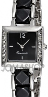 FMD Black Dial Brass and Ceramic Ladies Watch ZRT90004