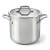 With a copper core layered between aluminum and finished with a magnetic stainless steel exterior, this stockpot with lid is designed for the modern at-home chef.