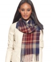 Mad for plaid? Cozy up to this traditional Scottish plaid print scarf from Cejon and get wrapped up in elegant style.