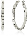 Nine West Silver-Tone Plated Click-It Hoop Earrings