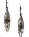 Catherine Popesco Sterling Silver Plated Faceted Marquise Shade Swarovski Crystal Dangle Earrings