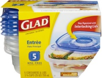 Gladware Entrée Food Storage Containers, 5-Count Packages (Pack of 6) Gladware Entrée Food Storage Containers, 5-Count Packages (Pack of 6)