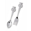 BABY SPOON & FORK - BABY SPOON & FORK, SILVER PLATED. [Baby Product]