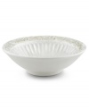 With a raised pattern of cascading vines on the rim and elegant fluting inside, this fruit bowl brings distinctly vintage style to the table. Coordinates with Butler's Pantry dinnerware and dishes collection.