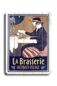 Greenwich Village La Brasserie 14x20 Limited-Edition Artistic Planked Wood Sign Greenwich Village La Brasserie 14x20 Limited-Edition Artistic Planked Wood Sign