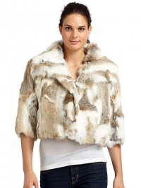 THE LOOKSilky soft pieced rabbit furModified point collarConcealed hook-and-bar closureDual front slash pocketsTHE FITAbout 19 from shoulder to hemTHE MATERIALNatural rabbit furCARE & ORIGINDry clean by fur specialistImportedFur origin: ChinaModel shown is 5'10 (177cm) wearing US size S/M. THE LOOKSilky soft pieced rabbit furModified point collarConcealed hook-and-bar closureDual front slash pocketsTHE FITAbout 19 from shoulder to hemTHE MATERIALNatural rabbit furCARE & ORIGINDry clean by fur specialistImportedFur origin: ChinaModel shown is 5'10 (177cm) wearing US size S/M.