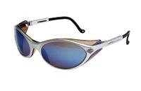 Harley-Davidson HD100 Limited Edition Safety Glasses with Silver Frame and Blue Mirror Tint Hardcoat Lens Harley-Davidson HD100 Limited Edition Safety Glasses with Silver Frame and Blue Mirror Tint Hardcoat Lens