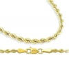 Mens Womens 14k Yellow Gold Necklace Hollow Rope Chain 1.5mm