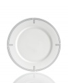 With a pure white finish and simple, geometric edge in durable bone china, the Links salad plates from Hotel Collection have a look of quiet elegance that's ideal at modern tables.