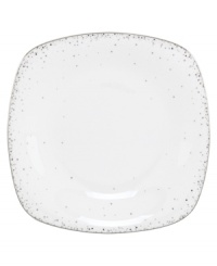 Forecast modern whimsy at meal time with the Silver Mist square plates from Lenox Lifestyle dinnerware. The dishes in this collection--like this salad plate--feature shimmering droplets that trickle in from the platinum-banded edge of bright white bone china. (Clearance) Forecast modern whimsy at meal time with the Silver Mist square plates from Lenox Lifestyle dinnerware. The dishes in this collection--like this salad plate--feature shimmering droplets that trickle in from the platinum-banded edge of bright white bone china. (Clearance)