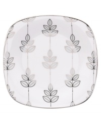 Clusters of gleaming leaves rain down on the white bone china square plates from the Platinum Leaf collection. Part of Lenox's Lifestyle dinnerware, the dishes--like this salad plate--are playfully modern and naturally chic, and have an enchanting look that's fresh and perfect for every occasion. (Clearance) Clusters of gleaming leaves rain down on the white bone china square plates from the Platinum Leaf collection. Part of Lenox's Lifestyle dinnerware, the dishes--like this salad plate--are playfully modern and naturally chic, and have an enchanting look that's fresh and perfect for every occasion. (Clearance)
