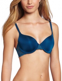 Calvin Klein Women's Seductive Comfort Customized Lift Bra with Lace, Blue Spell, 34DD