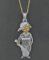 Batter up! Hit a home run with this cute ball player pendant features 14k gold & round-cut diamond accents. Approximate length: 18 inches. Approximate drop: 1-1/4-inches. A Child is Forever™.