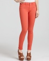 J Brand Jeans - Mid Rise Luxe Twill Skinny Jeans in Tangerine