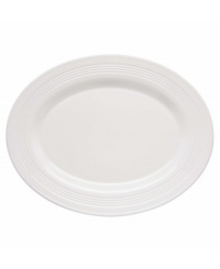 Find style and substance in the Tin Can Alley oval platter. Concentric grooves give the Lenox dinnerware its edge in versatile white bone china. Find style and substance in the Tin Can Alley oval platter. Concentric grooves give the Lenox dinnerware its edge in versatile white bone china.