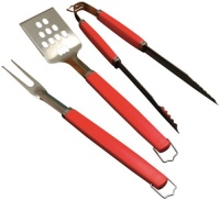 Charcoal Companion Perfect Chef 3-piece Barbecue Tool Set with Red Handle Charcoal Companion Perfect Chef 3-piece Barbecue Tool Set with Red Handle