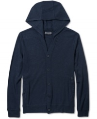 Old school style gets a lesson from the new school with this modern hooded cardigan from Volcom. Old school style gets a lesson from the new school with this modern hooded cardigan from Volcom.