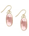 A touch of color livens any look. These stunning 10k gold earrings feature oval-cut pink chalcedony stones (10 ct. t.w.) on french wire. Approximate drop: 1-1/2 inches.