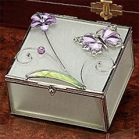 StealStreet SS-A-38097 Butterfly Decoration Jewelry Box, Purple StealStreet SS-A-38097 Butterfly Decoration Jewelry Box, Purple