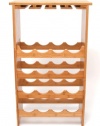 Lipper International Bamboo 3-Tier Wine Rack with Glass Hanger