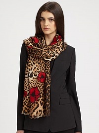 A sheer design featuring luxurious silk with a chic leopard print. SilkAbout 27½ X 78¾Dry cleanMade in Italy