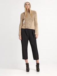 Handcrafted from an Italian cotton-rich blend, this chunky sweater has a high roundneck and contrast knit on sides and arms. High roundneckDropped shouldersLong sleevesRibbed back cuffs and hemCotton/nylonDry cleanImported of Italian fabricSIZE & FITModel shown is 5'10 (177cm) wearing US size Small. Handcrafted from an Italian cotton-rich blend, this chunky sweater has a high roundneck and contrast knit on sides and arms. High roundneckDropped shouldersLong sleevesRibbed back cuffs and hemCotton/nylonDry cleanImported of Italian fabricSIZE & FITModel shown is 5'10 (177cm) wearing US size Small.