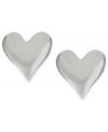 A look you're sure to love! Robert Lee Morris' stud earrings feature a sculptural heart design for a stylish touch. Crafted from silver-tone mixed metal. Approximate drop: 6/10 inch.