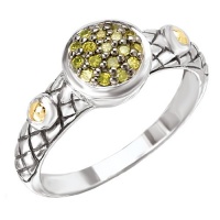 925 Silver & Yellow Diamond Cluster Ring with 14k Gold Accents (0.14ctw)- Sizes 6-8 925 Silver & Yellow Diamond Cluster Ring with 14k Gold Accents (0.14ctw)- Sizes 6-8