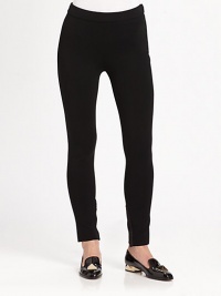 This cropped, ultra-flattering stretch style is accented with satin-trimmed ankle zippers.Self waistbandSatin-trimmed ankle zippersInseam, about 2775% viscose/17% nylon/8% elastaneDry cleanMade in Italy of imported fabricModel shown is 5'11 (180cm) wearing US size 4. This cropped, ultra-flattering stretch style is accented with satin-trimmed ankle zippers.Self waistbandSatin-trimmed ankle zippersInseam, about 2775% viscose/17% nylon/8% elastaneDry cleanMade in Italy of imported fabricModel shown is 5'11 (180cm) wearing US size 4.