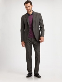 A single-breasted silhouette exudes timeless sophistication, tailored in rich Italian wool with a striped finish for an understated, yet refined approach to your suiting staples.Button-frontNotch lapelWaist welt pocketsSide ventsWoolDry cleanImported of Italian fabric A single-breasted silhouette exudes timeless sophistication, tailored in rich Italian wool with a striped finish for an understated, yet refined approach to your suiting staples.Button-frontNotch lapelWaist welt pocketsSide ventsWoolDry cleanImported of Italian fabric