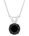 Add a touch of bold color. A round-cut, bezel-set black diamond (1 ct. t.w.) shines in a luminous 14k white gold setting. Approximate length: 18 inches. Approximate drop: 1/2 inch.