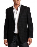 Tommy Hilfiger Men's 2 Button Side Vent Windowpane Trim Fit Sport Coat