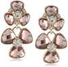 Anne Klein Garden Party Gold-Tone Blush Colored Double Floral Drop Earrings