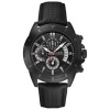 Guess Men's U16528G1 Black Leather Quartz Watch with Black Dial
