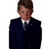 Johnnie Lene Navy/blue Color Textured Suit Set for Boys From Baby to Teen