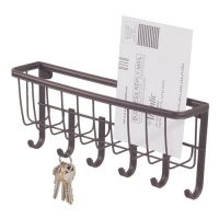 InterDesign York Lyra Wall Mount Mail and Key Rack, Bronze InterDesign York Lyra Wall Mount Mail and Key Rack, Bronze