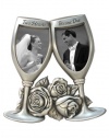 Malden Champagne Glasses Metal Wedding Frame, 2-Openings