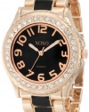 XOXO Women's XO5473 Rose Gold with Black Epoxy Analog Bracelet Watch