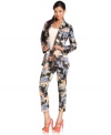 A hot fall must-have, these Bar III Front Row pants feature a bold wallpaper floral-print for an on-trend look -- pair it with the matching jacket! (Clearance)
