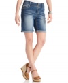 A perfectly-faded blue wash and cuffed hems make Style&co.'s jean shorts a perfect choice for the warm weather ahead!