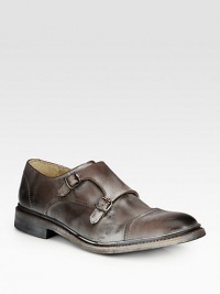 Crafted from oiled leather, this classic monkstrap style offers a casual, relaxed look without sacrificing comfort.Leather upperLeather liningPadded insoleLeather soleImportedOUR FIT MODEL RECOMMENDS ordering true size. Crafted from oiled leather, this classic monkstrap style offers a casual, relaxed look without sacrificing comfort.Leather upperLeather liningPadded insoleLeather soleImportedOUR FIT MODEL RECOMMENDS ordering true size.