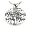 Kevin N Anna Studio California Sterling Silver Pendant Necklace with Round Etched Tree of Life Pendant Celebrates LIFE